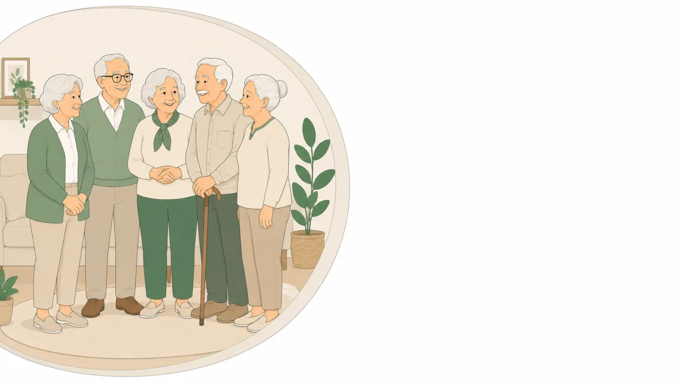 Ilustração de pessoa idosa em casa representando os gigantes da geriatria