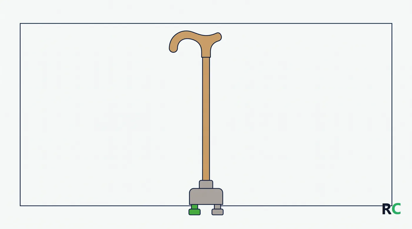 Ilustração de bengala quadrípode vista de perfil