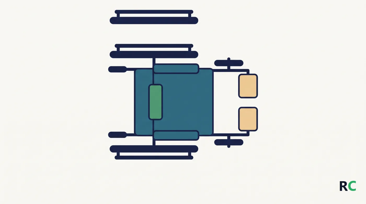 Ilustração de uma cadeira de rodas manual vista de cima