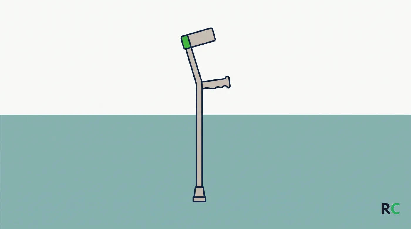 Ilustração de muleta canadense vista de perfil