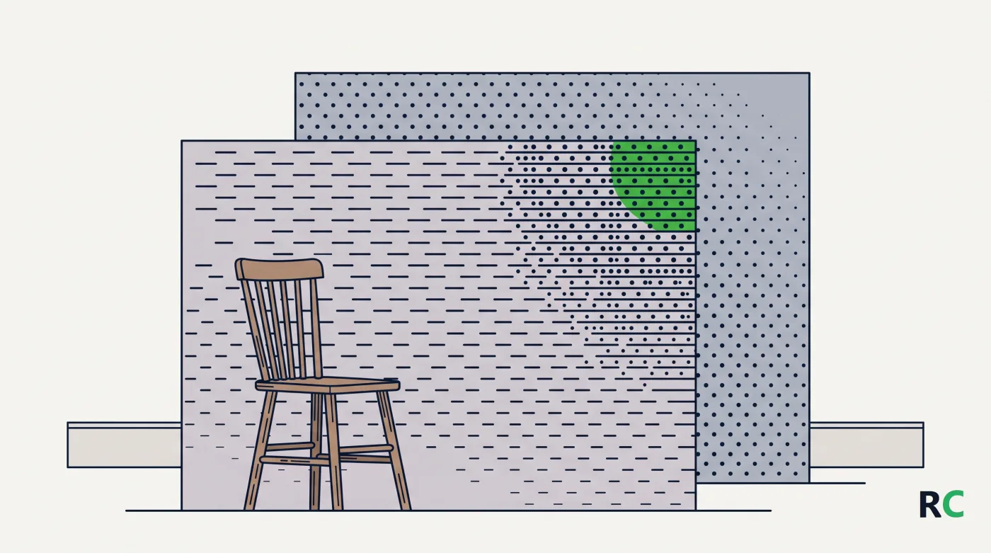 Ilustração de dois planos sobrepostos com texturas internas diferentes