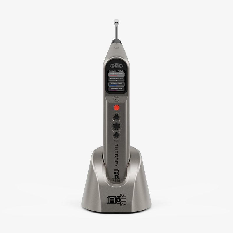 Aparelho de laser DMC Therapy IA EC na base de carregamento